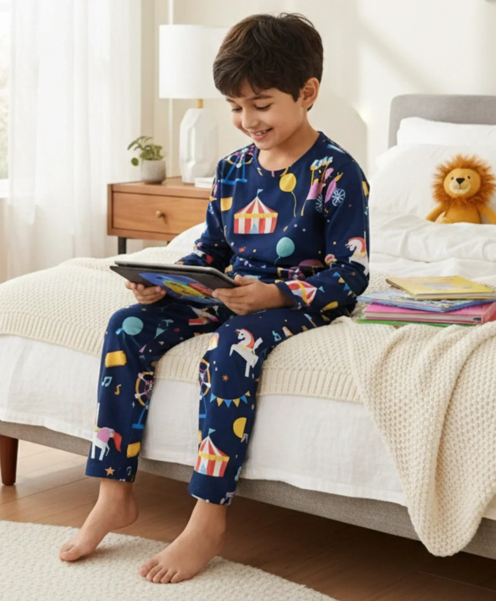 CARNIVAL CIRCUS BOYS LONG SLEEVES PYJAMA SET - BLUE - Image 5