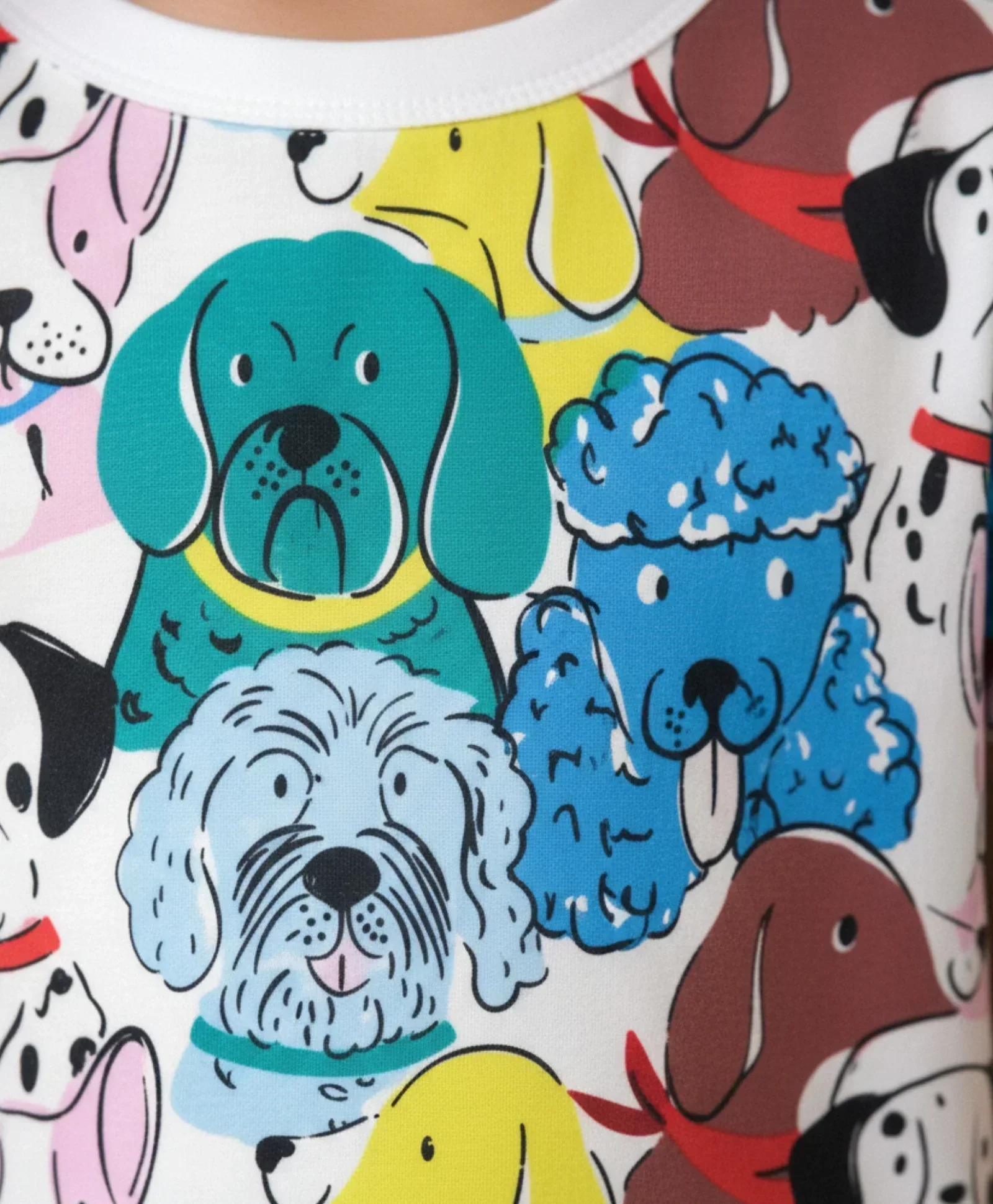 DOGS PRINT SLEEPWEAR SHORT SET - WHITE - Image 4