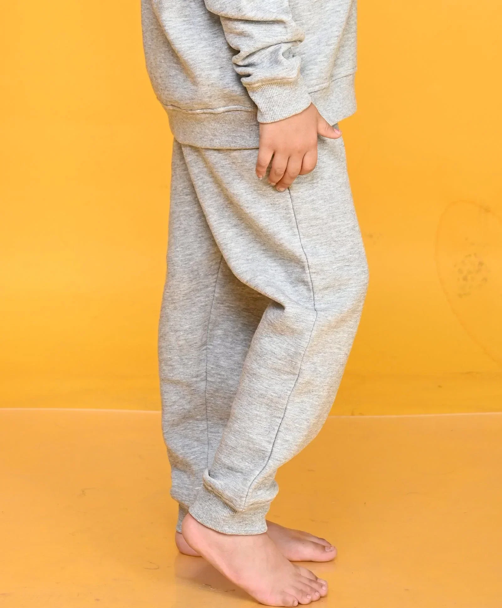 GREY MELANGE GIRLS FLEECE JOGGER - GREY MELANGE - Image 3