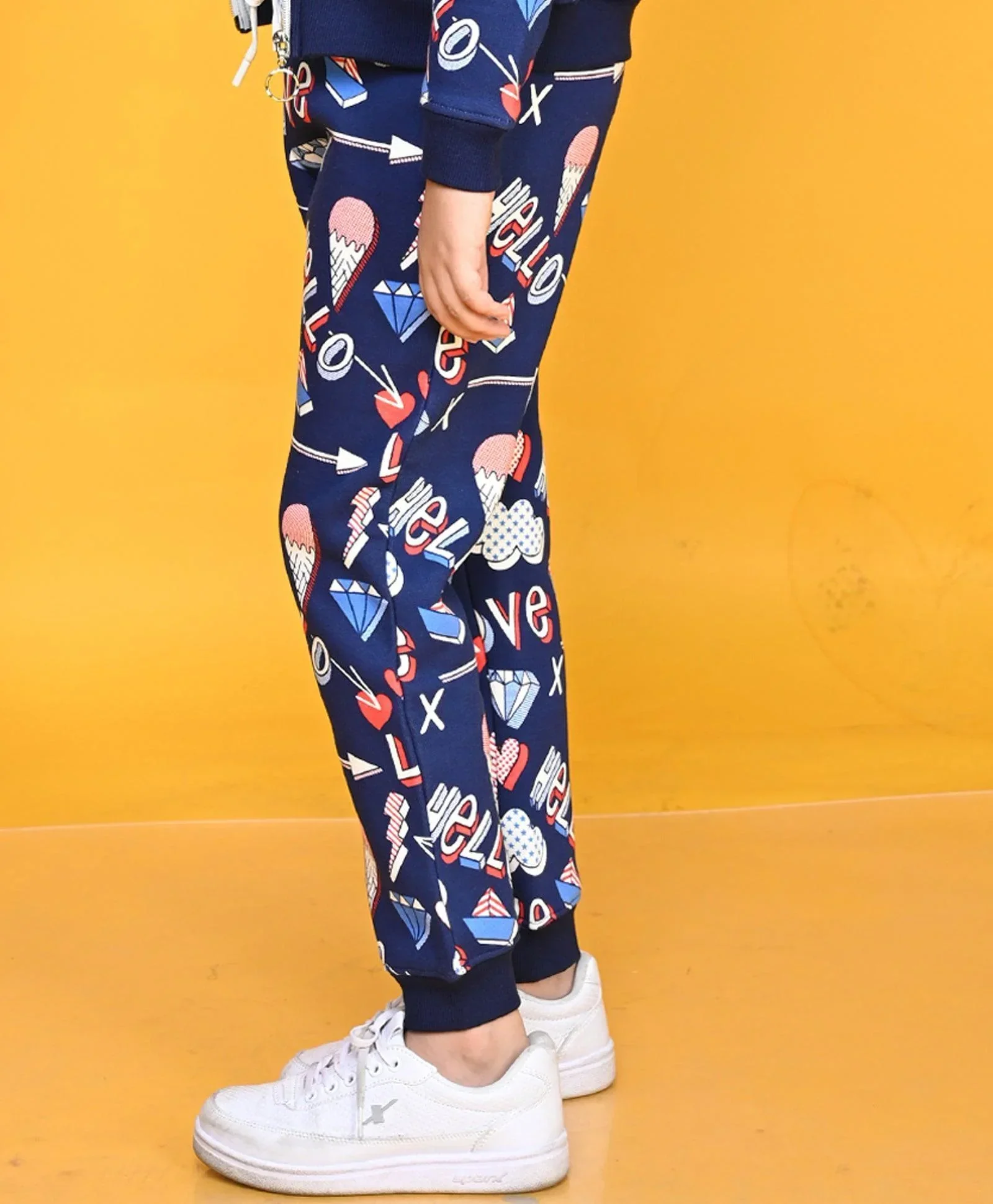 HELLO LOVE GIRLS JOGGER - NAVY BLUE - Image 3