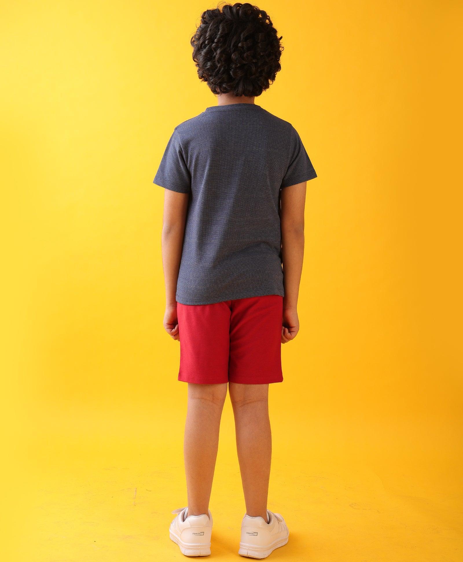 OUTER SPACE RED BOYS SHORTS SET - BLUE/RED - Image 5