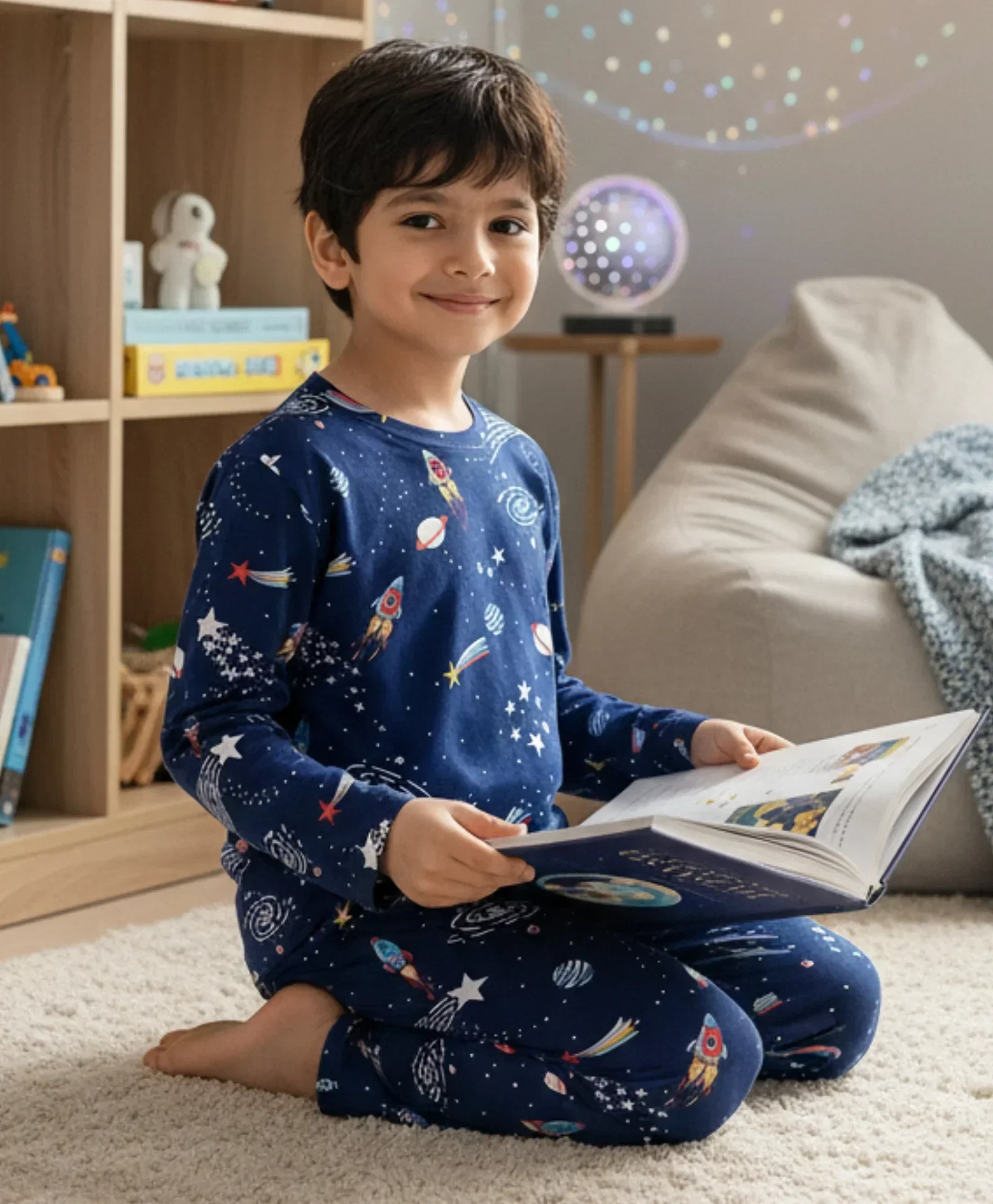 SOLAR SYSTEM DREAMS LONG SLEEVES PYJAMA SET - BLUE - Image 6